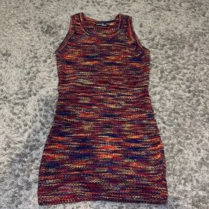 Multi color sweater nit mini dress